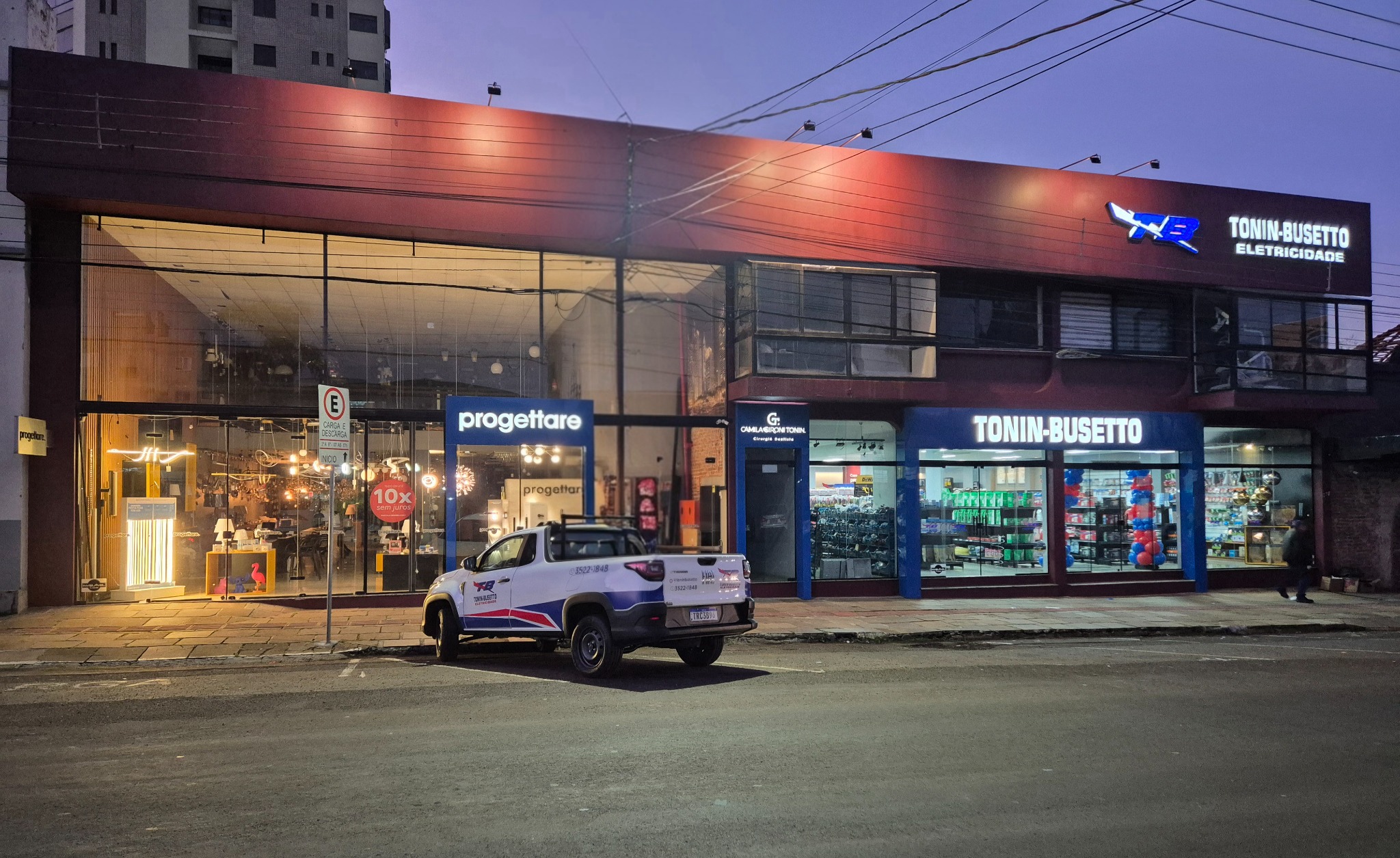 Fachada da Tonin Busetto Eletricidade e Progettare em Erechim